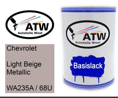 Chevrolet, Light Beige Metallic, WA235A / 68U: 500ml Lackdose, von ATW Autoteile West.